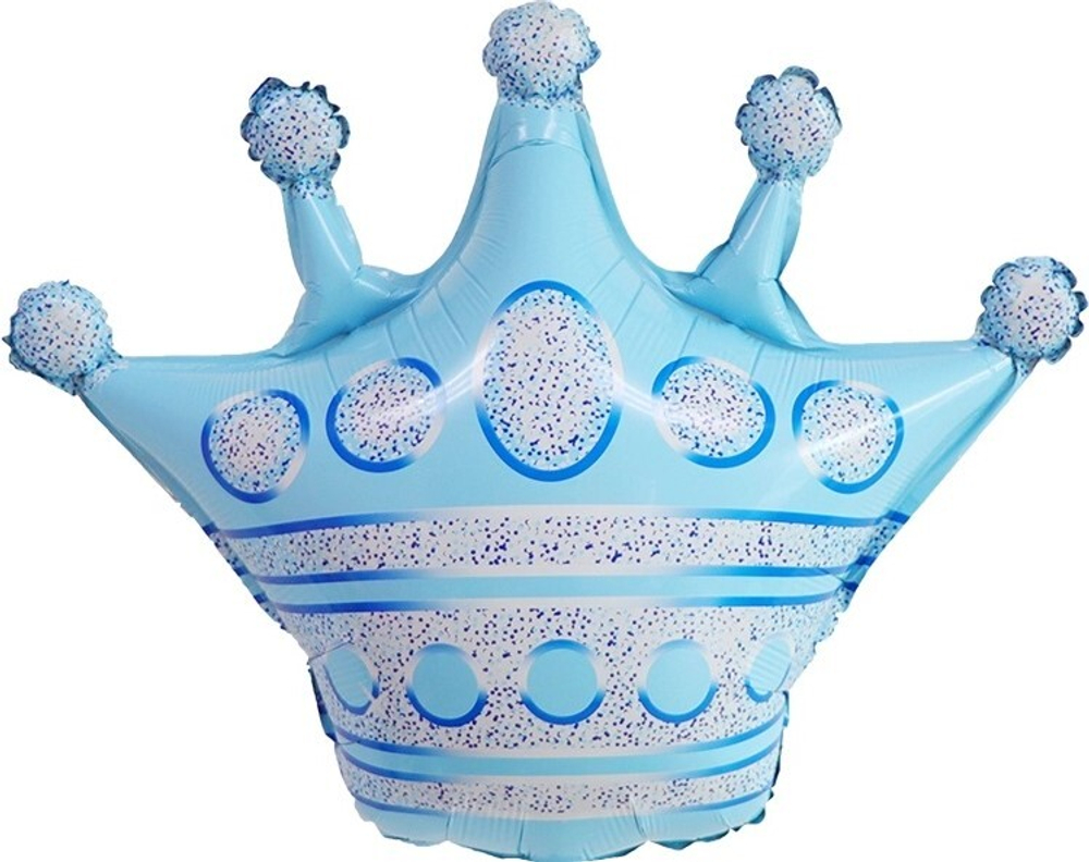 Шар (30""/76 см) Фигура, Корона, Голубой, 1 шт. А2