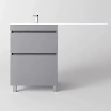 Тумба напольная "Даллас ЛЕОН 120", Люкс серая, PLUS