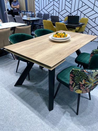 Стол Мейсон 160 Дуб Галифакс / черный