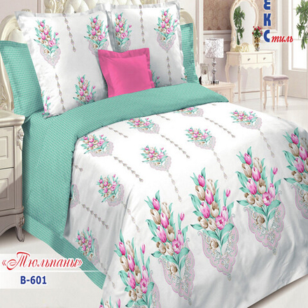 Комплект постельного белья "РУ. ТЮЛЬПАНЫ" дизайн: В-601, поплин, 100% хлопок, Россия.
