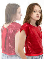 Блузка топ с пайетками для девочки