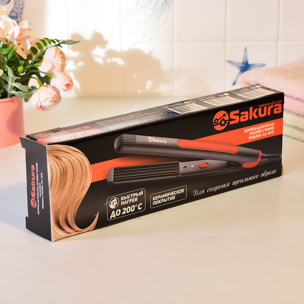 Плойка-гофре для волос 30Вт, SA-4515GR