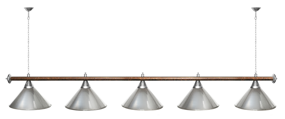 Лампа STARTBILLIARDS 5 пл. (плафоны зеленые,штанга зеленая,фурнитура золото)