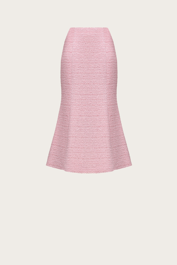 Юбка-годе из розового хлопкового твида