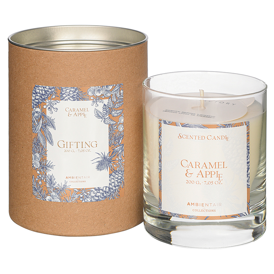 Свеча ароматическая gifting, Карамель и яблоко (новая), 40 ч
