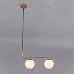 Подвесной светильник 2х5Вт Е27, металл-стекло, золото-чёрный