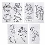 Краски витражные ЮНЛАНДИЯ "НЕОНЧИКИ", 5 цветов светящихся в темноте + 1 черный, 20 мл, шаблоны, 191760