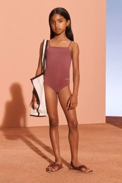 ZARA ОДНОТОННЫЙ КУПАЛЬНИК, КОРИЧНЕВЫЙ