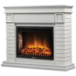 Каминокомплект: Очаг Electrolux EFP/P-3020LS N, портал Bricks 30 камень белый, белая эмаль НС-1748159