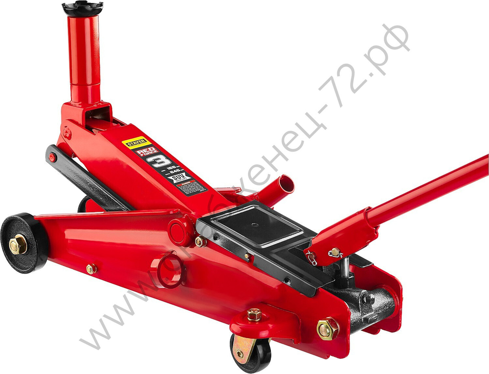 STAYER R-55 RED FORCE, 3 т, 155 - 545 мм, подкатной домкрат с высоким подъемом, Professional (43157-3)