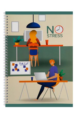 Тетрадь 80л., А4, клетка, на гребне BG "No stress"