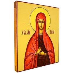 Павла Святая дева мученица. Рукописная икона.Профиль иконы.