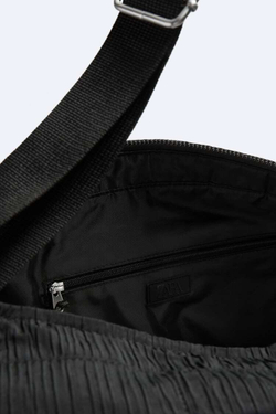 ZARA БОЛЬШАЯ НЕЙЛОНОВАЯ СУМКА СО СКЛАДКАМИ, ЧЕРНЫЙ
