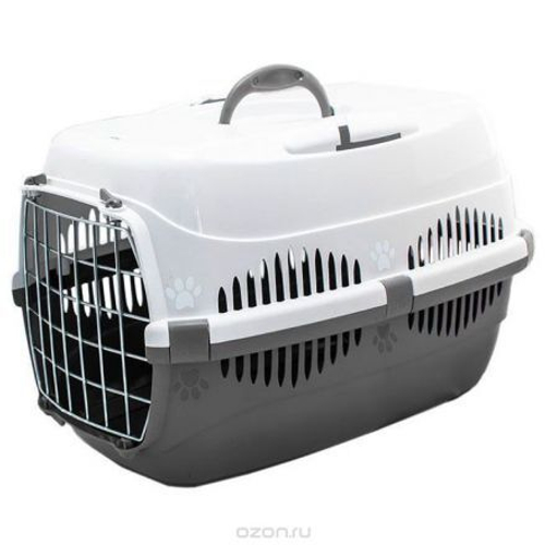 Zoo-M Спутник-1 переноска для кошек и собак c металлической дверцей с ремнем