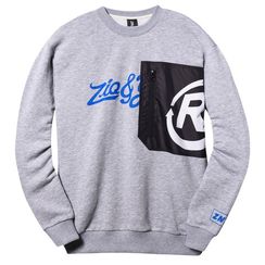 Свитшот ZNY R Pocket, серый меланж