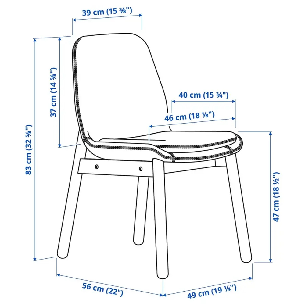 Стул - VEDBO IKEA/ВЕДБО ИКЕА, 83х49х56 см, серый
