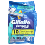 Gillette, Sensor 2 Plus, поворотная головка, одноразовые бритвы, 10 штук