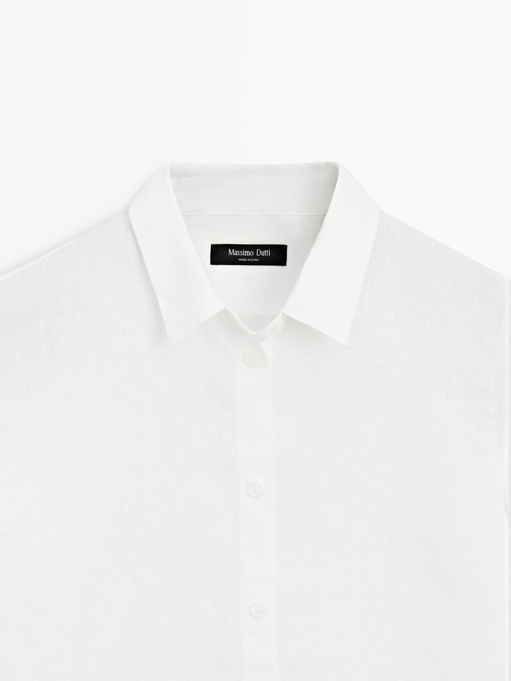 Massimo Dutti Свободная рубашка из 100% льна, белый