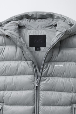 ZARA ЛЕГКИЙ ЖИЛЕТ С НАДПИСЬЮ, СЕРЫЙ