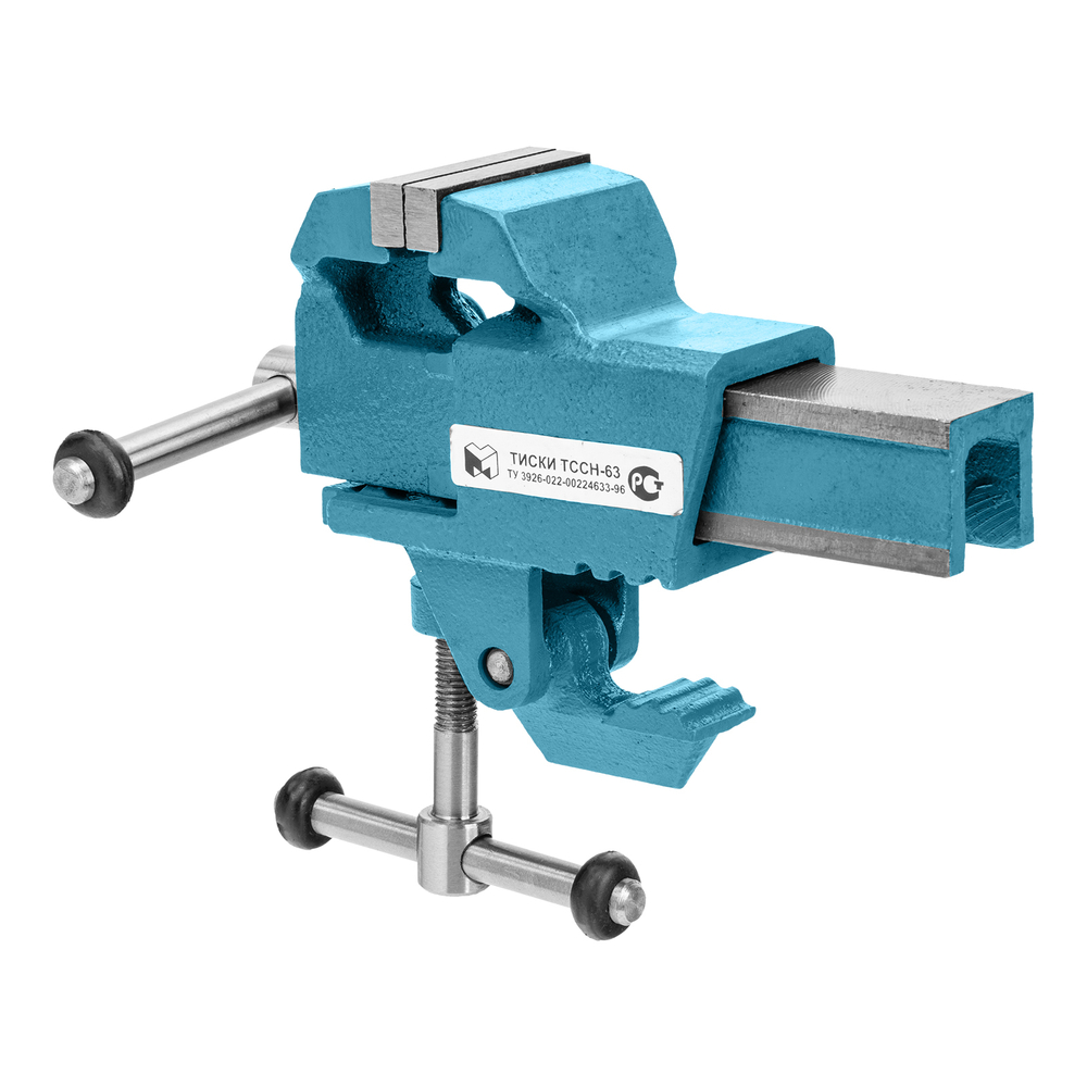 Тиски слесарные, 63 мм, крепление для стола, винтовой зажим (Глазов)