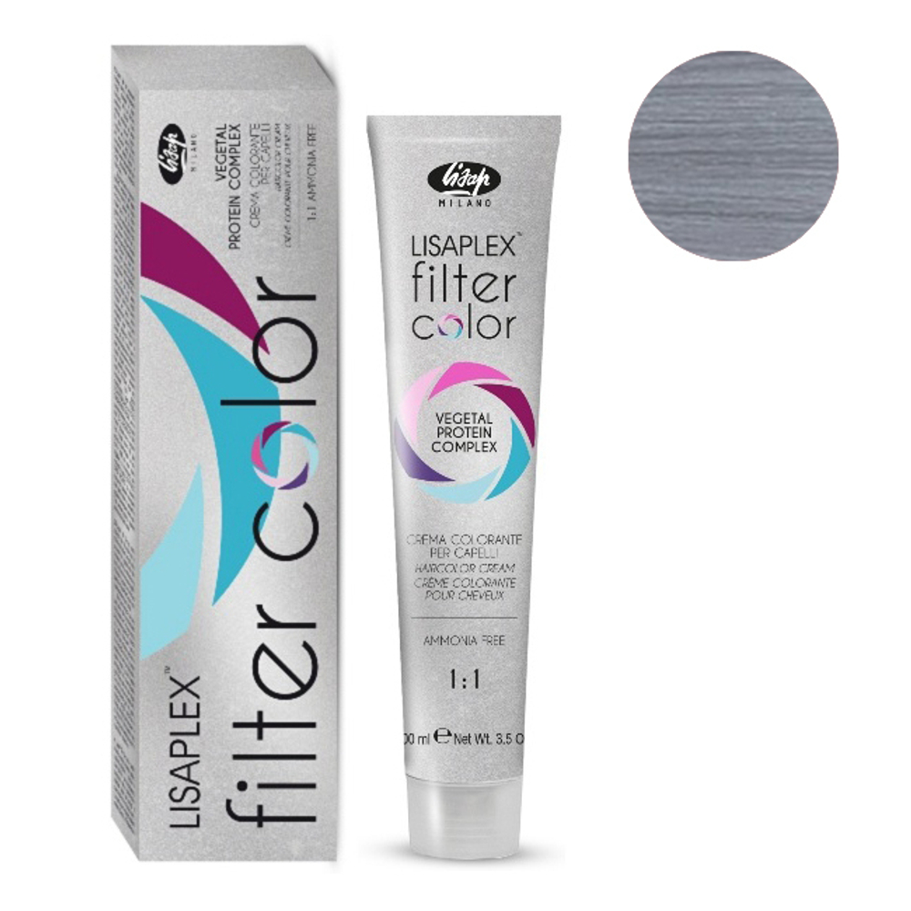 Оттенок пепельный металлик Крем-краситель для волос Lisaplex Filter Color 100мл