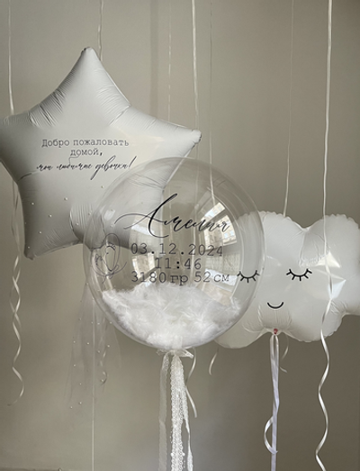 Набор на Выписку Девочки 17 белый с облачком