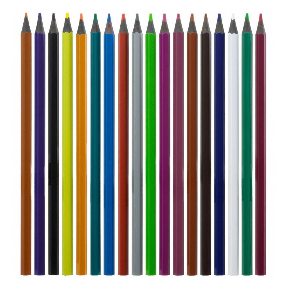 Карандаши цветные, Basir, пластиковые, серия "Сова", цветная упаковка, 18 шт