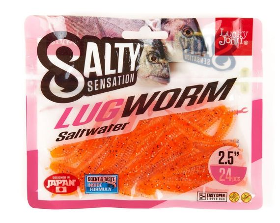 Черви съедоб. искусст. LJ  Salty Sensation LUGWORM 2.5in (06.35)/F29 24шт.