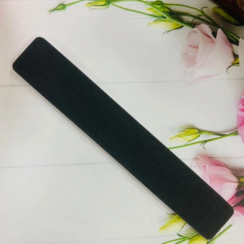 Пилка для ногтей наждачная на блистере прямая «Ultramarine», широкая, цвет черный,17,5*2,8см