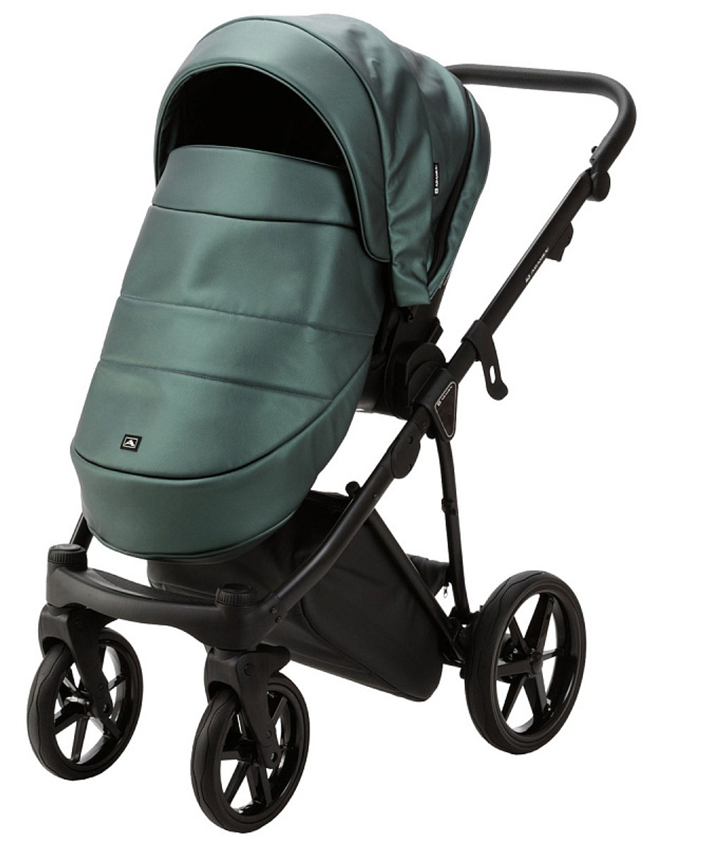 Детская коляска Adamex Belissa Deluxe 2 в 1 B-SM15 (Т.ЗЕЛЕНАЯ ПЕРЛ. КОЖА)