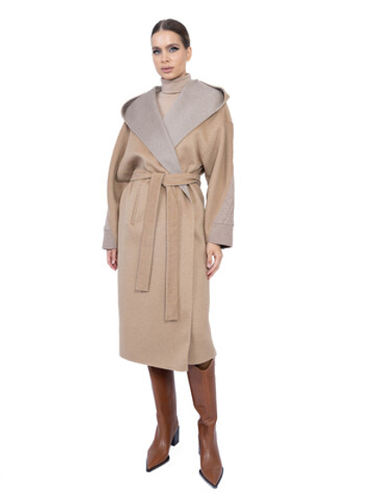 Пальто с капюшоном из кашемира