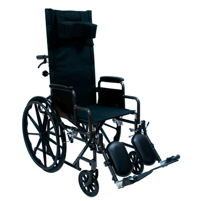 Мега-Оптим Mega-155 с литыми задними колесами (до 135 кг), Кресло-коляска с ручным приводом с откидной спинкой комнатная (для инвалидов и детей-инвалидов), код ФСС 07-01-05