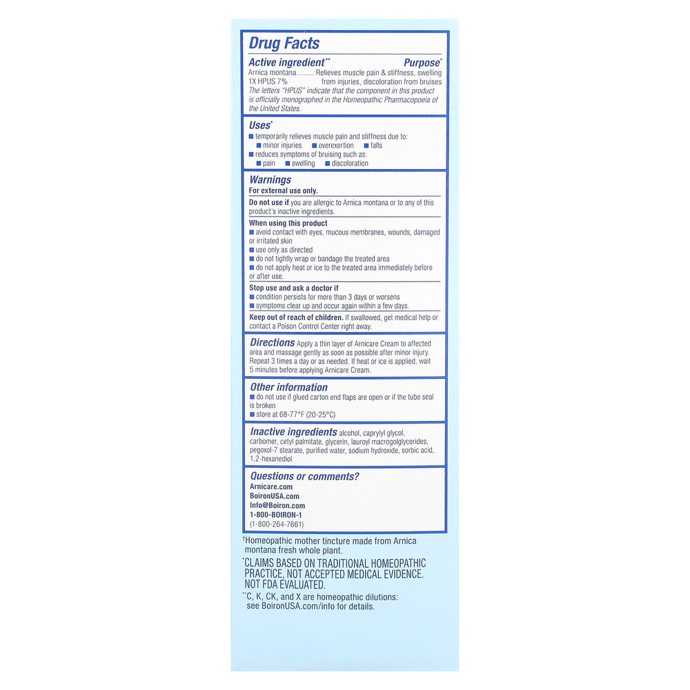 Boiron, Arnicare, обезболивающий крем, без отдушек, 120 г (4,2 унции)