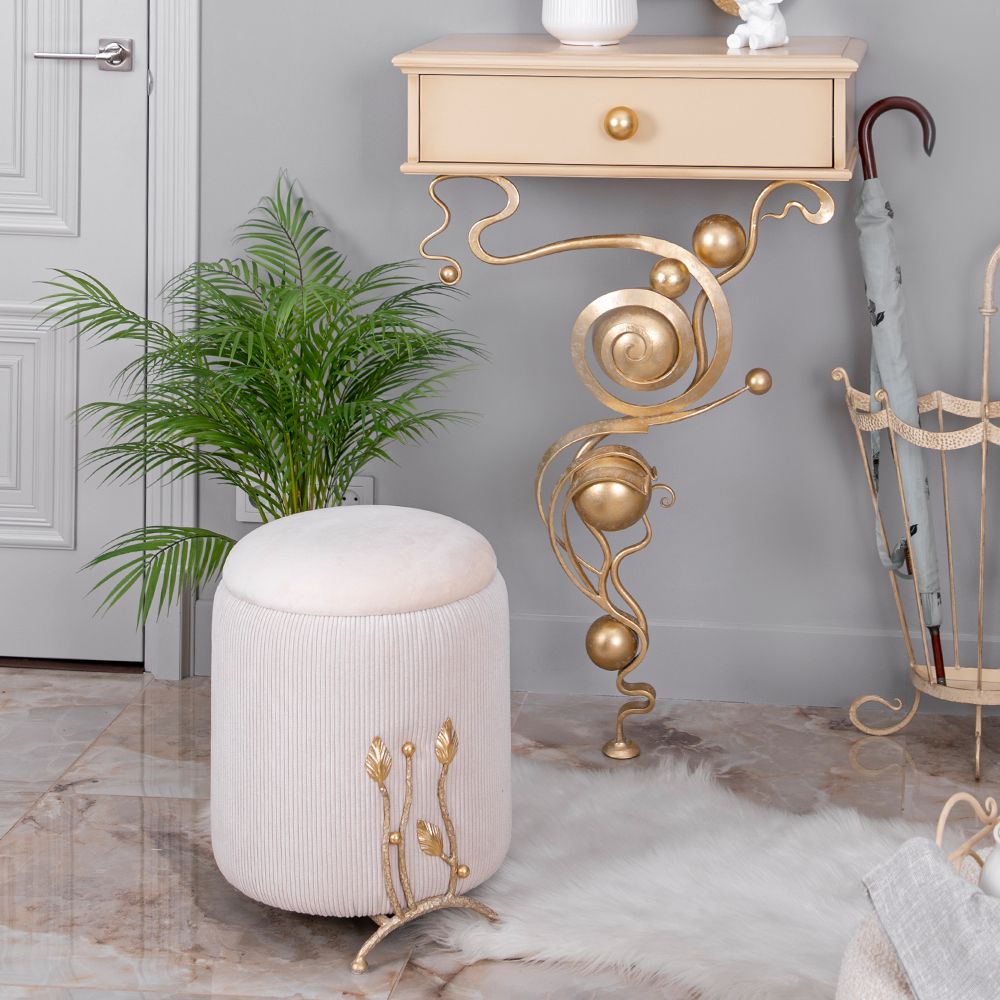 Банкетка Терра Грасс Felicita Белый Опал Айвори Мраморное золото