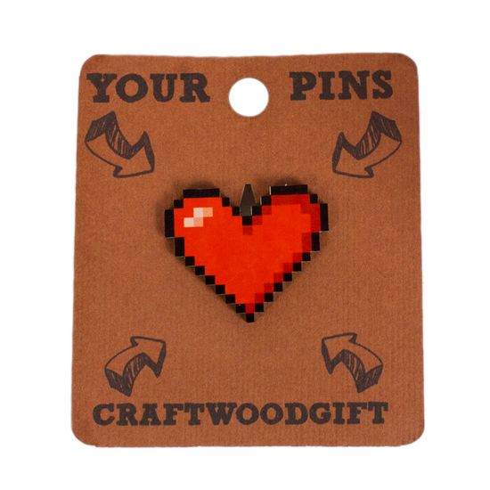 Деревянный значок. Пиксель