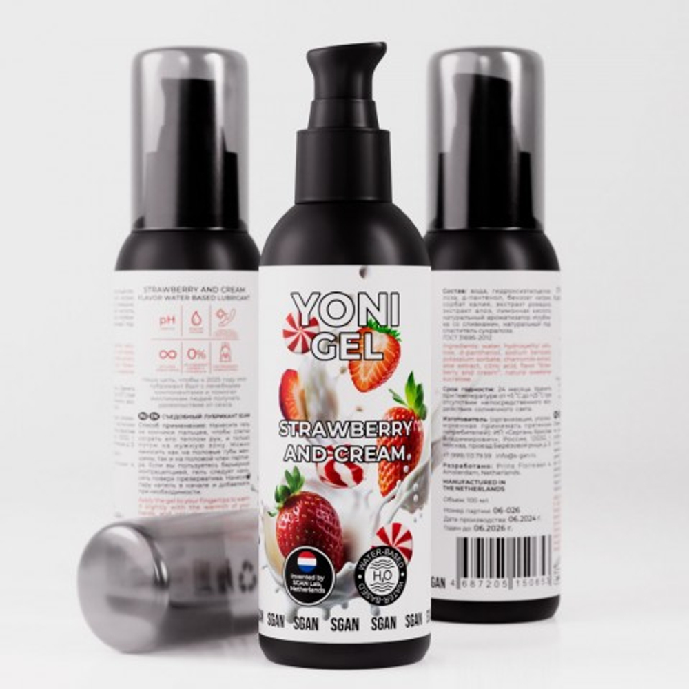 Лубрикант для орального секса SGAN Sensual со вкусом клубники со сливками, 100 мл