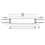ИП 24V, 60W, 202х40х13, IP67, тонкий, алюминий