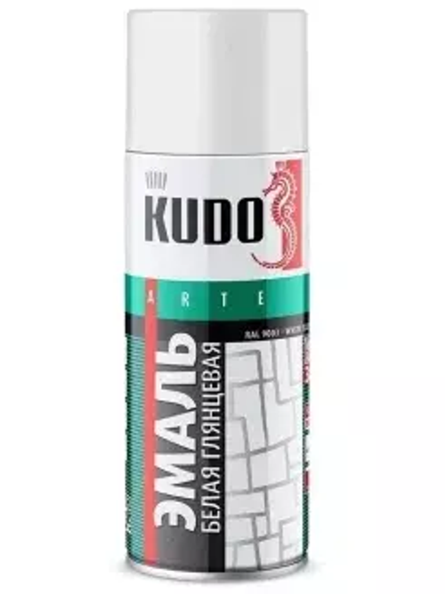 Краска аэрозольная, белая глянцевая. KUDO. 520 мл.