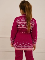 Кардиган вязаный на молнии для девочки