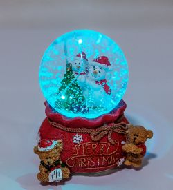 PM-69 Шар со снегом муз. с подсветкой «Счастливого Рождества!»