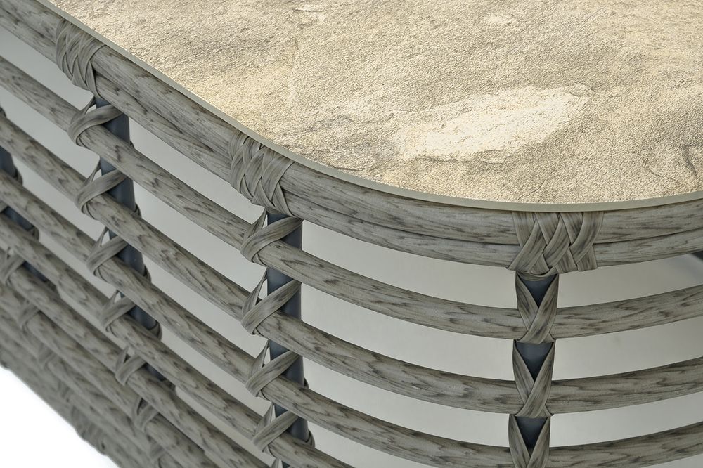 "Ницца" журнальный столик из искусственного ротанга, цвет серый