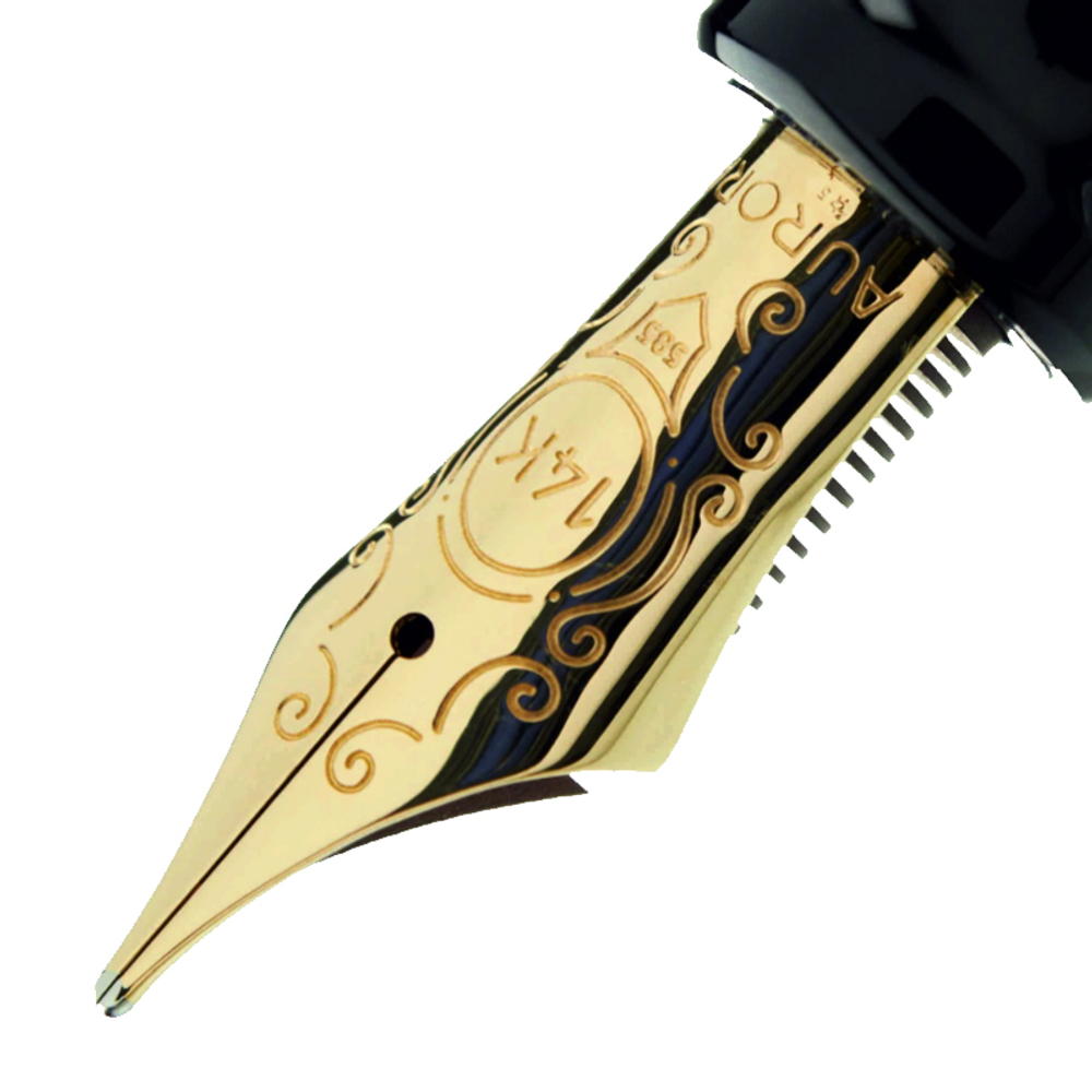 Перьевая ручка Aurora 88 Big Silver and Black Resin, перо — M, в подарочной коробке