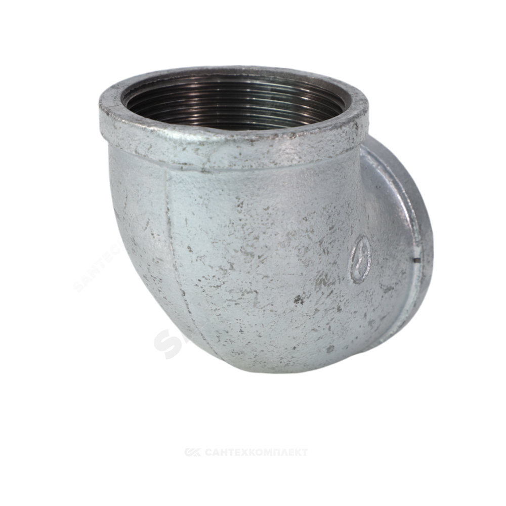 Угольник проходной чугун оц Ду 40 (1 1/2") ВР/ВР Fittex PLUS