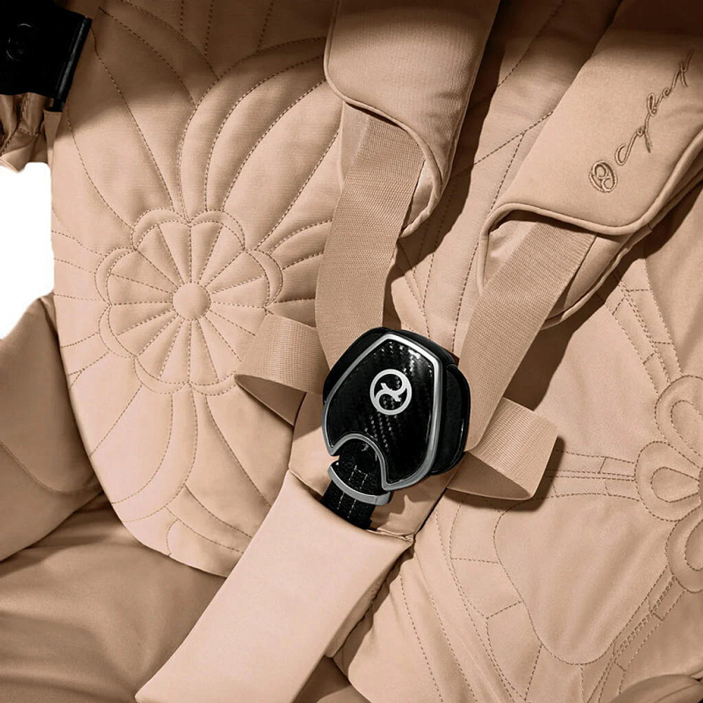 Прогулочная коляска Cybex Priam IV Chrome Brown Simply Flowers Beige (Nude Beige)