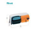 Пенал мягкий 1 отделение, 2 кармана, 210*80*40 Först "Navy terracota", полиэстер