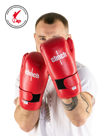 C524 Перчатки полуконтакт Clinch Semi Contact Gloves Kick красные
