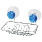 Мыльница подвесная прямоугольная W2791 Бриллиант, синий (крепление: 2 присоски)