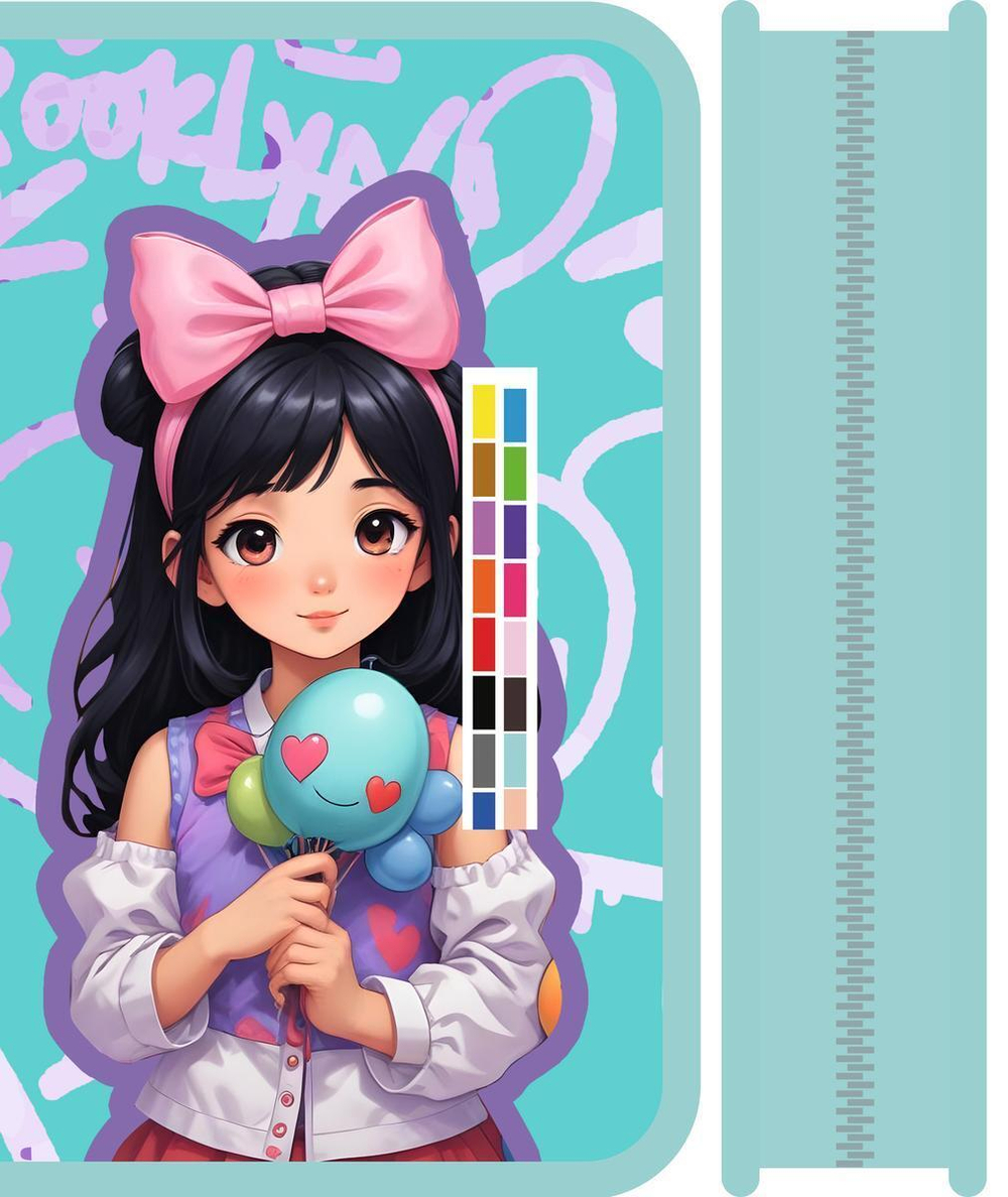 Пенал 1 секц. большой 190/115 "Девочка на празднике 2025" (Пчелка)