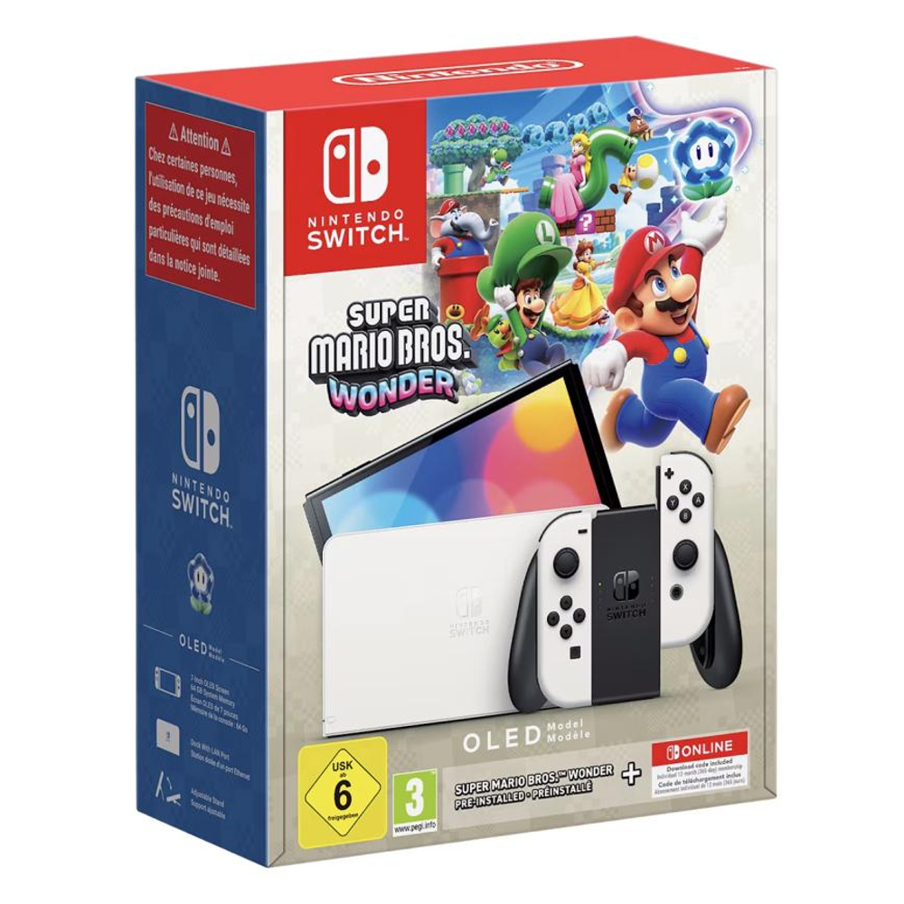 Портативная игровая консоль Nintendo Switch (OLED-модель) и игра Super Mario Bros. Wonder