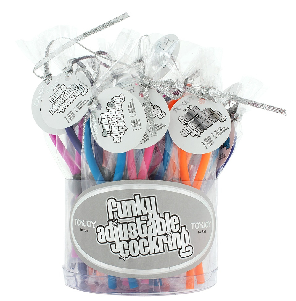 Набор из 25 разноцветных утяжек для пениса FUNKY ADJUSTABLE C-RING